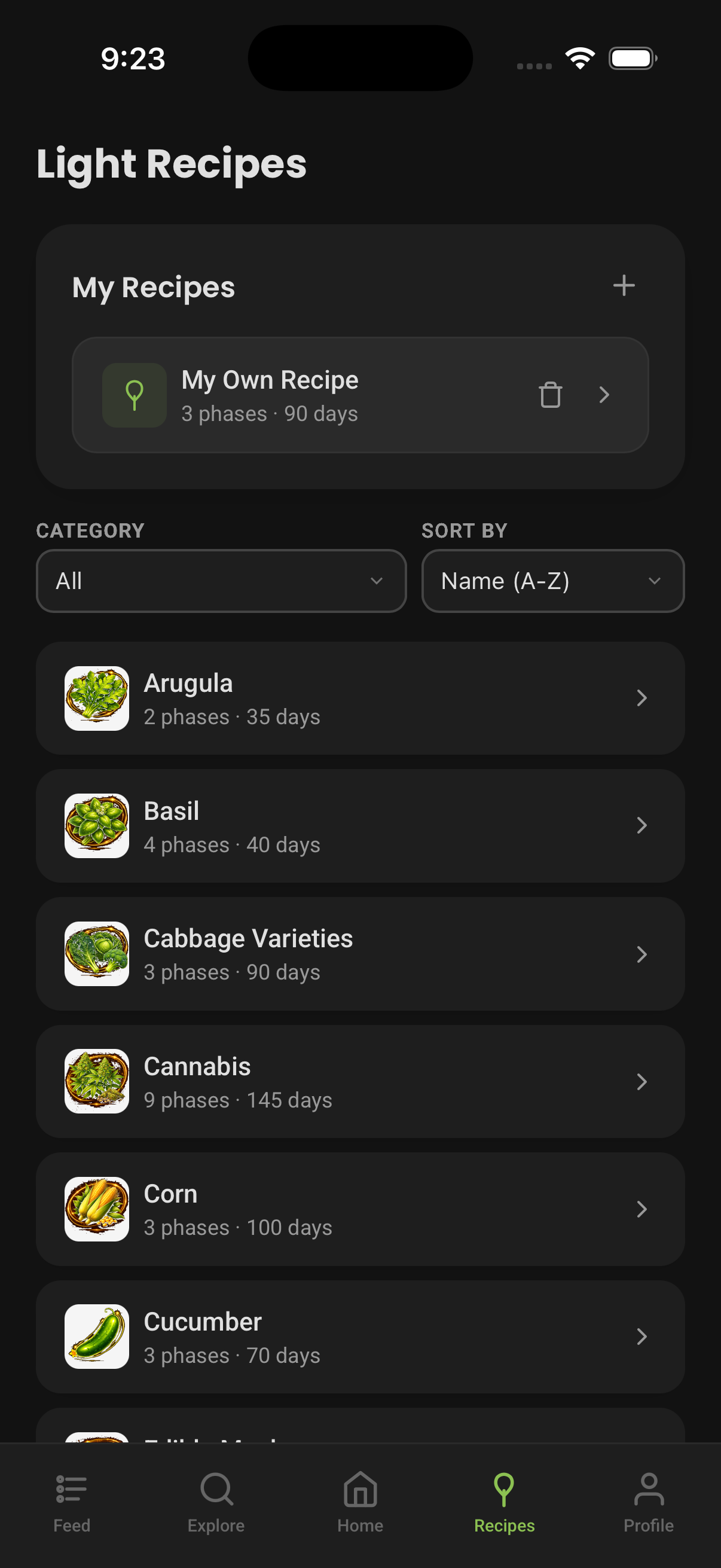 PlantaeLight App — Rezeptbibliothek
